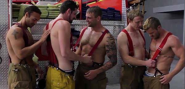  Orgy with muscular fireman Colby Jansen